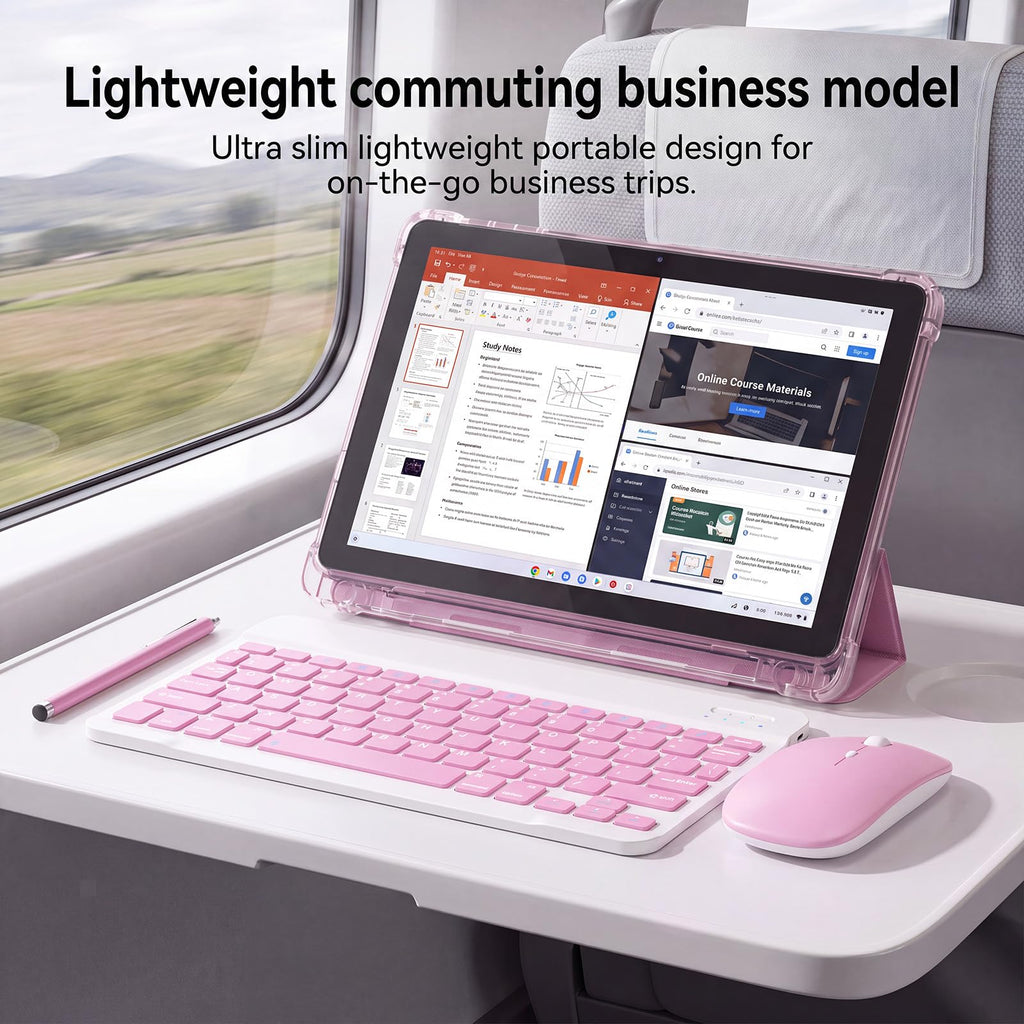 10 Inch 2 in 1 Tablet with Keyboard Kit & Case Pink U820