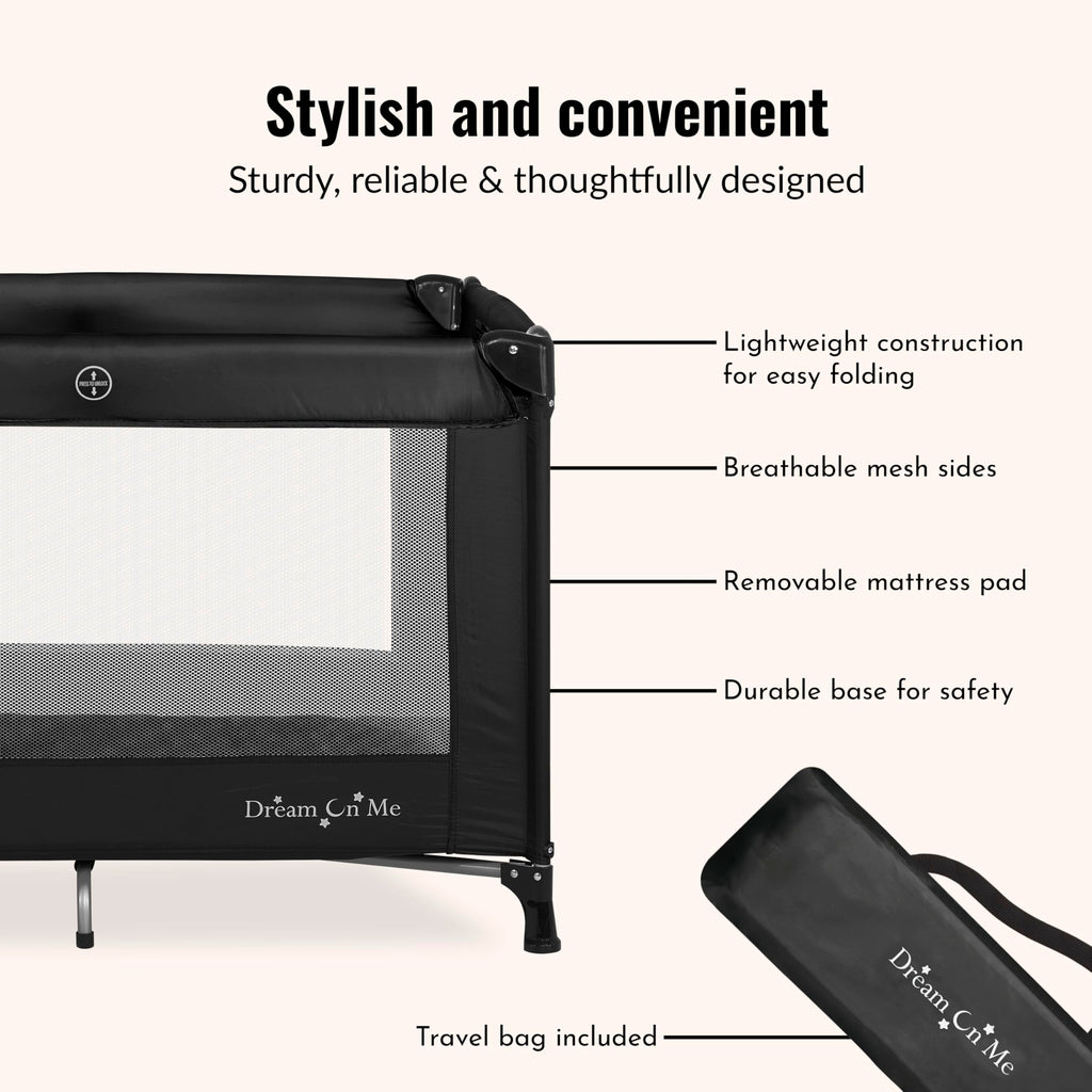 Portable Playard with Carry Bag, Black W676574