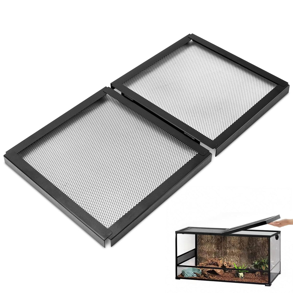 10 Gallon Tank Lid, Hinged Terrarium Screen Cover, 20.8" x 10.8" E490