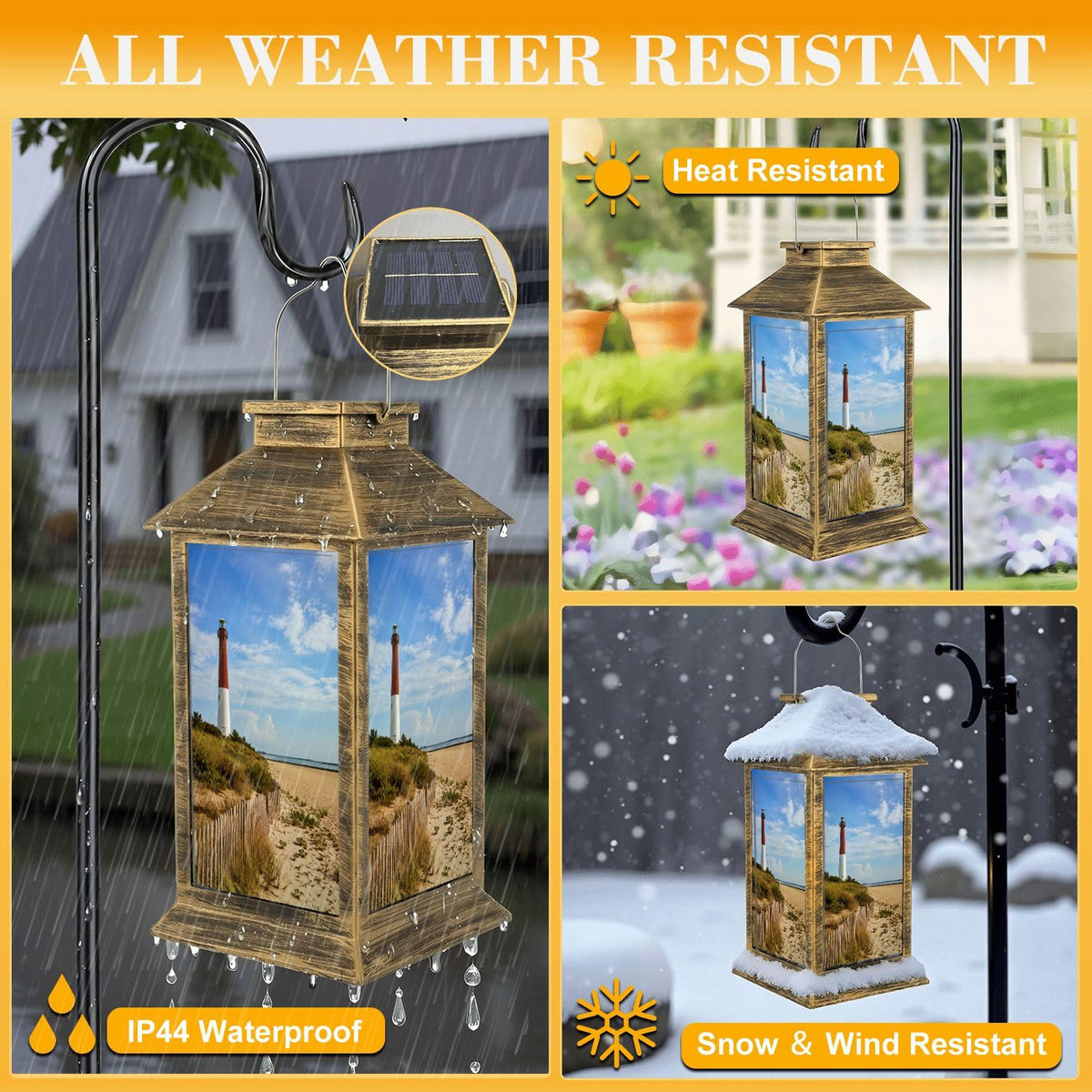 Solar Lantern Outdoor Waterproof LED Hanging Tabletop Lamp N145