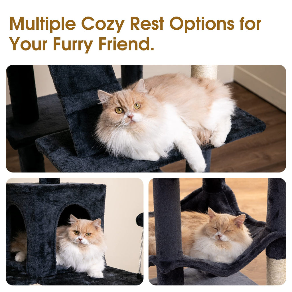 70.1-Inch Multi-Level Plush Cat Tree with Hammock B224712