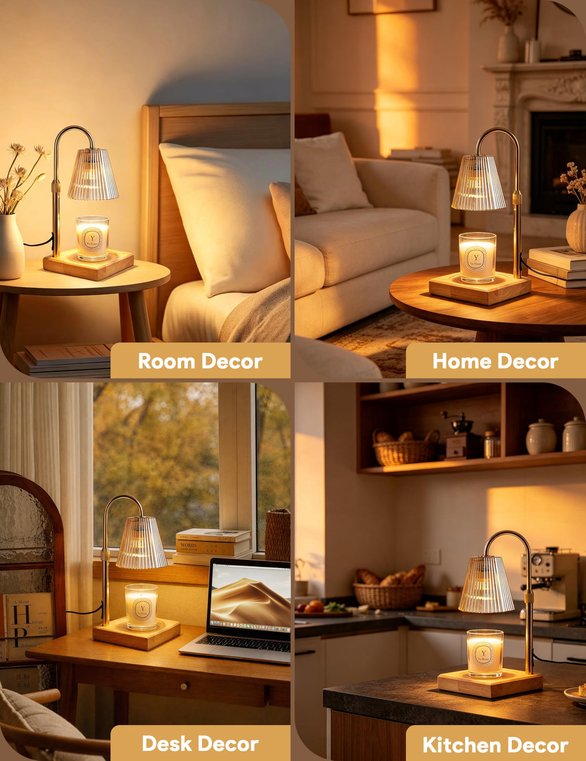 Candle Warmer Lamp Gold Y7060