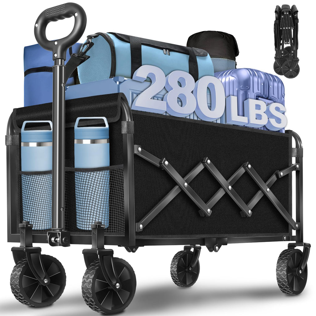 Foldable Collapsible Wagon Cart with Adjustable Handle E92942