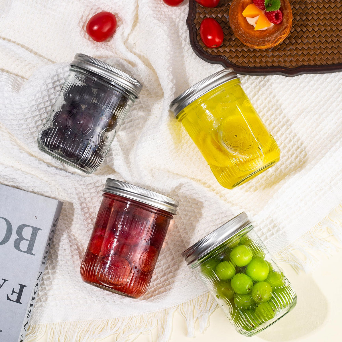 16 oz Regular Mouth Mason Jars with Lids 6 Pack W5044
