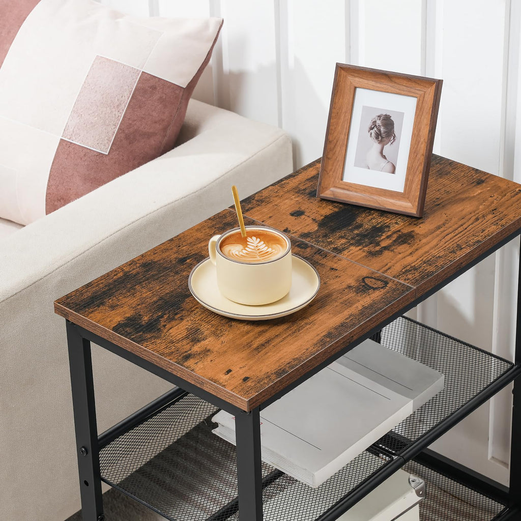 3-Tier Narrow End Table with Adjustable Shelves X37189