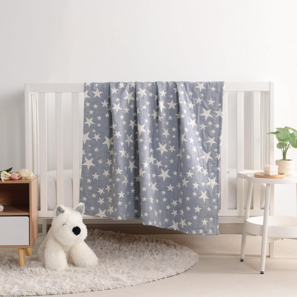 Blue Muslin Toddler Blanket N69437