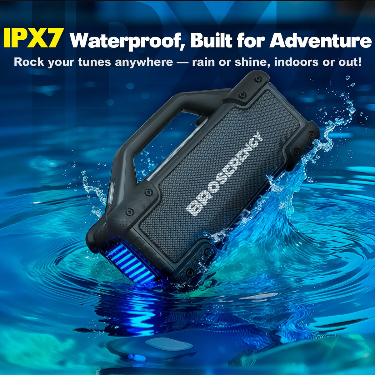 Black Portable Water Resistant Bluetooth Speaker C206