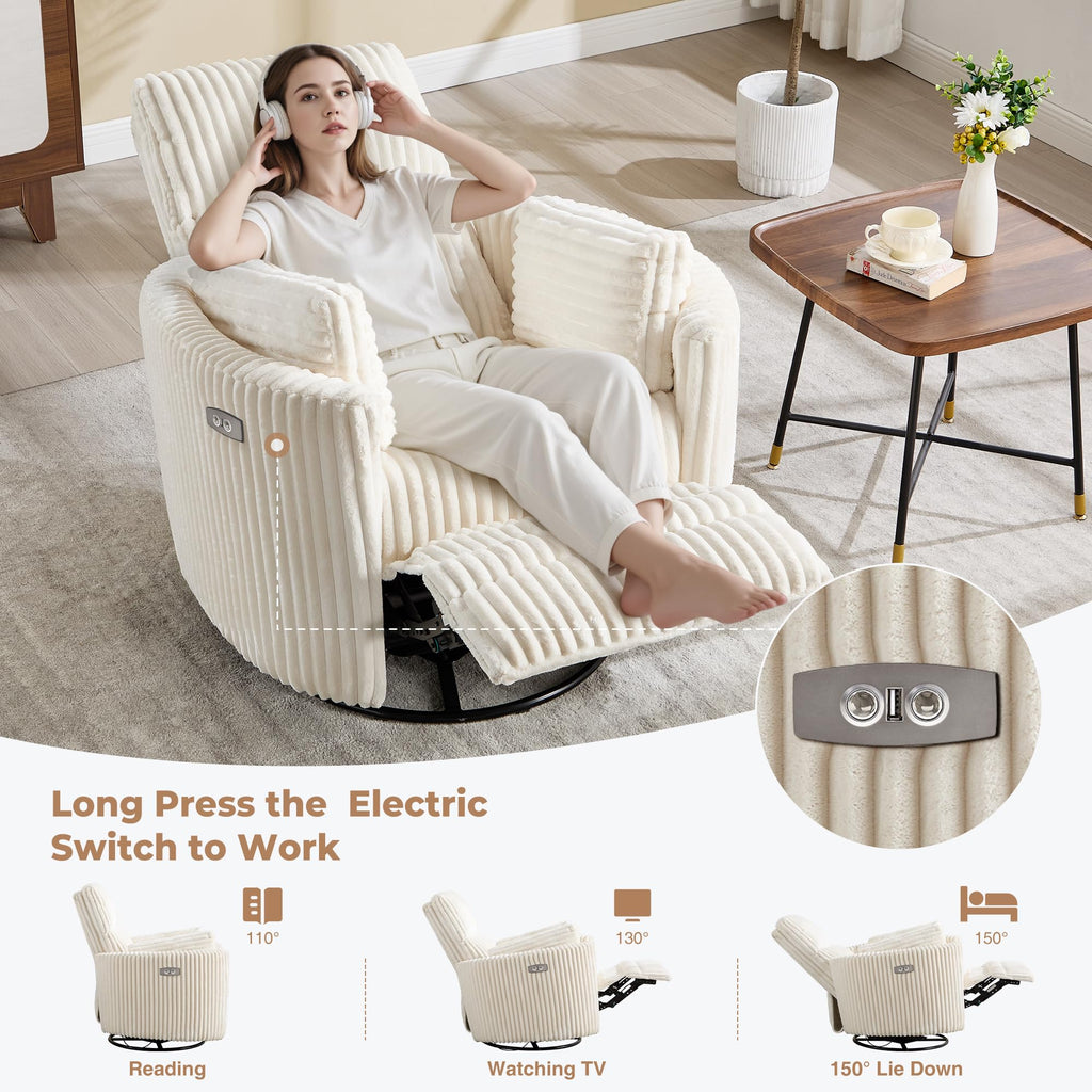 Power Recliner Swivel Glider Rocking Chair with USB Port V861610