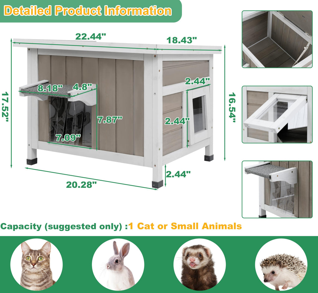 Weatherproof Outdoor Cat House O8893