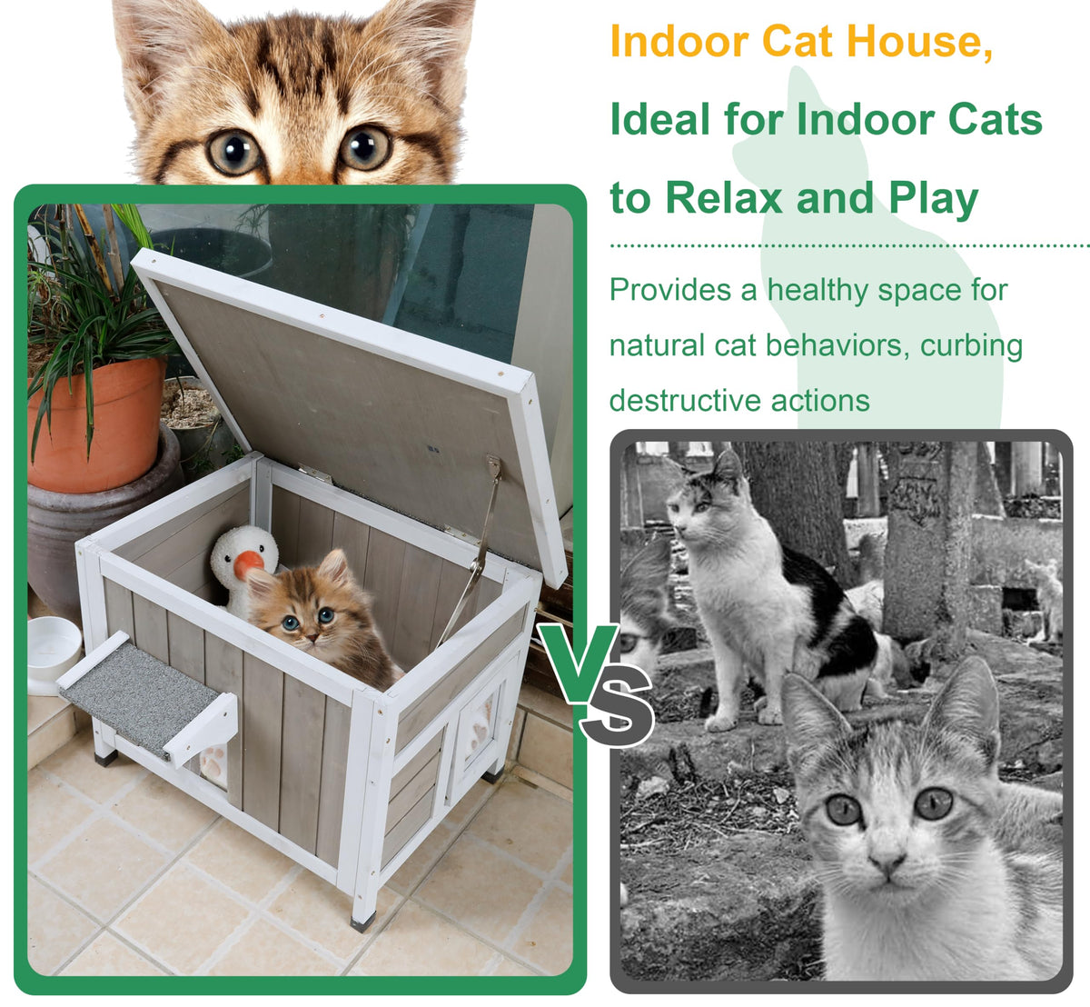 Weatherproof Outdoor Cat House O8893