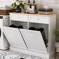 White 2x13 Gallons Tilt Out Trash Can Cabinet Y680600