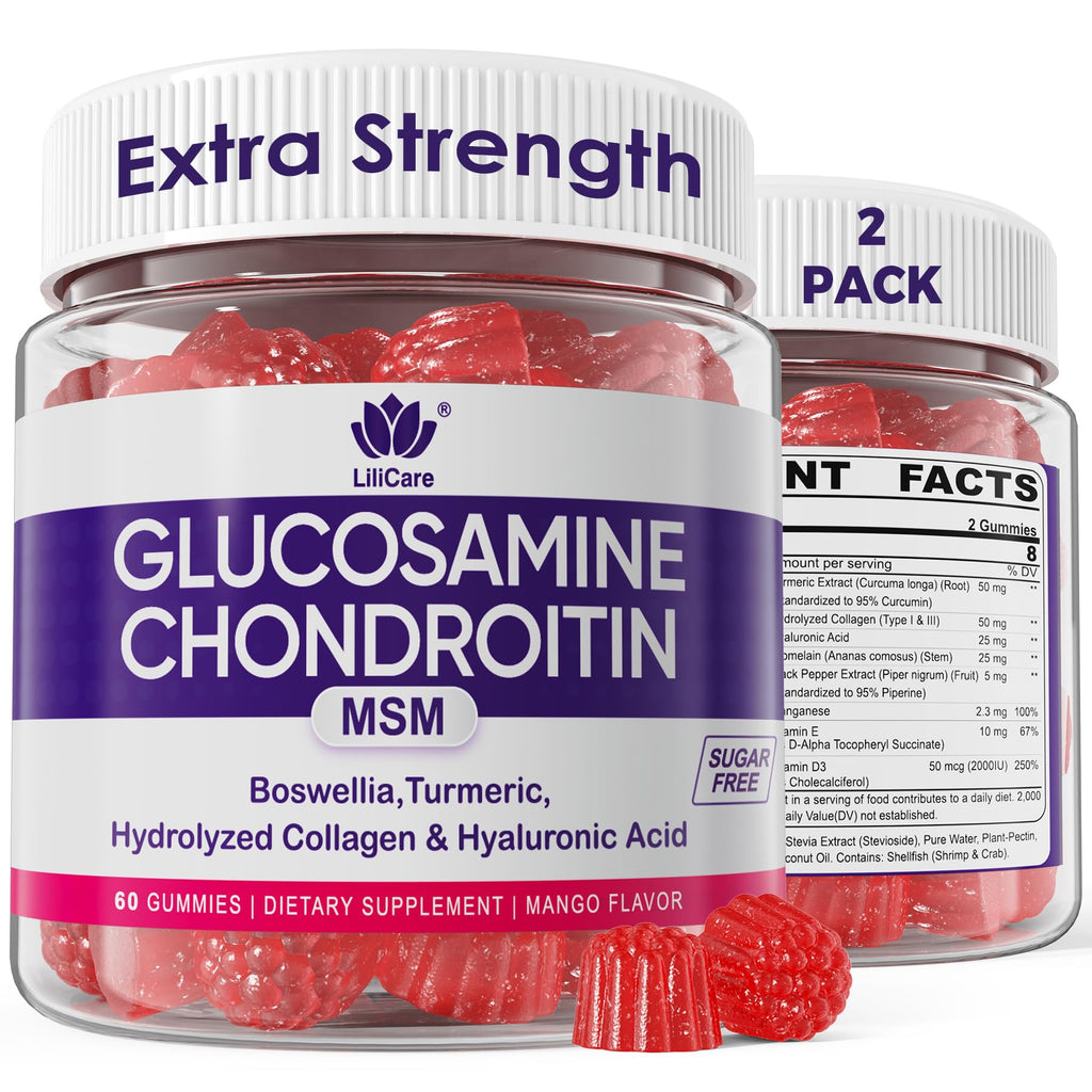 Glucosamine Chondroitin Gummies with MSM, No Sugar, 120 Cts S800