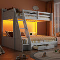 Twin Over Full Bunk Bed with Storage Shelves X96214