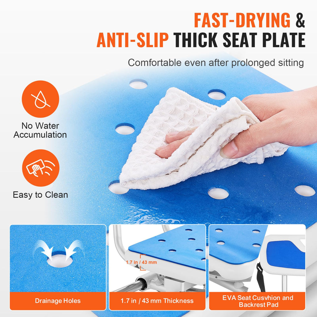 Sliding Tub Transfer Bench with 360 Degree Swivel Seat V13849