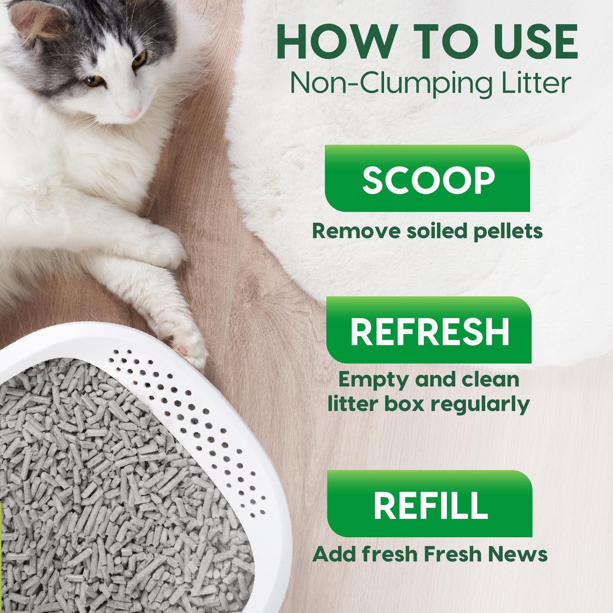 Non-Clumping Paper Cat Litter 25 Pound P89056