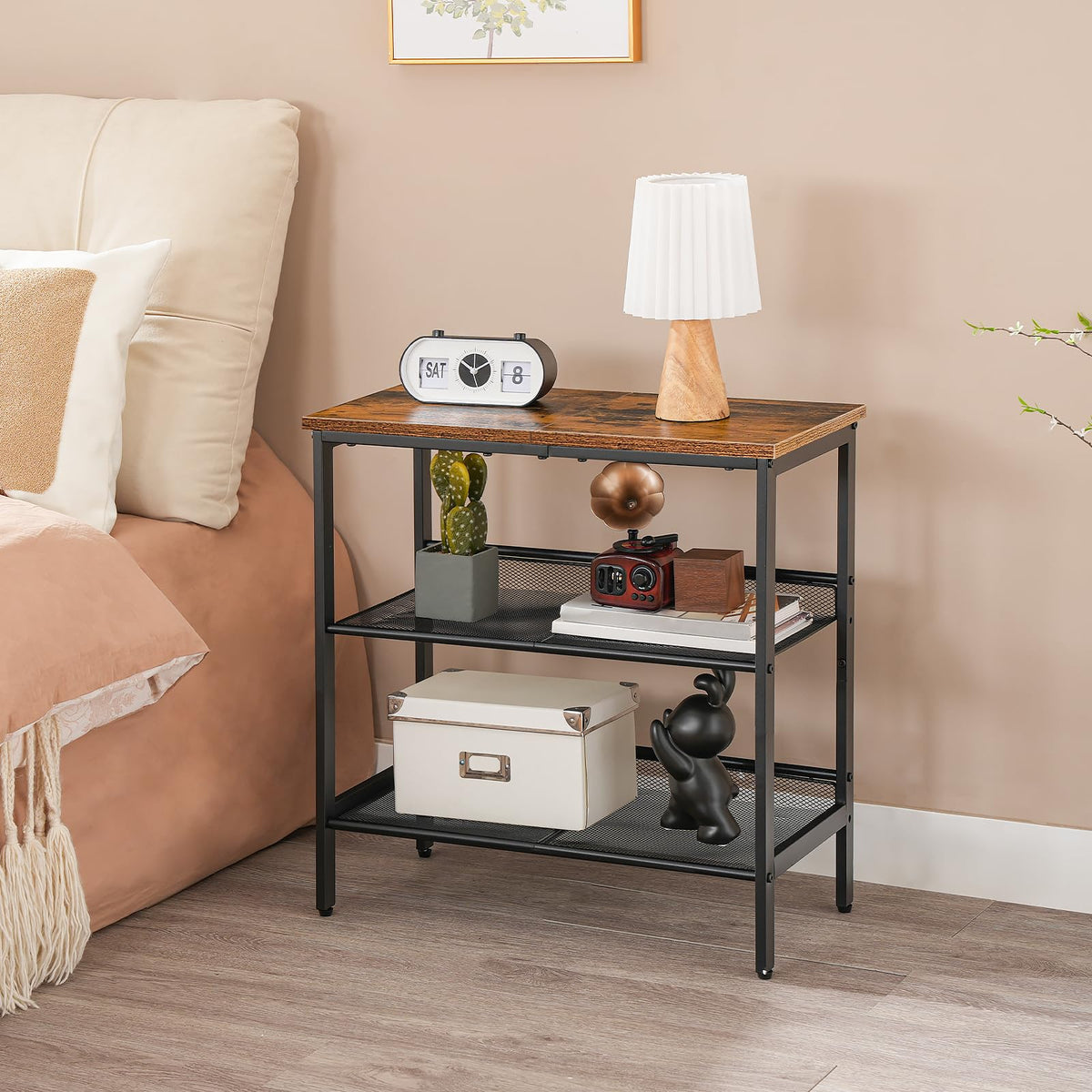 3-Tier Narrow End Table with Adjustable Shelves X37189