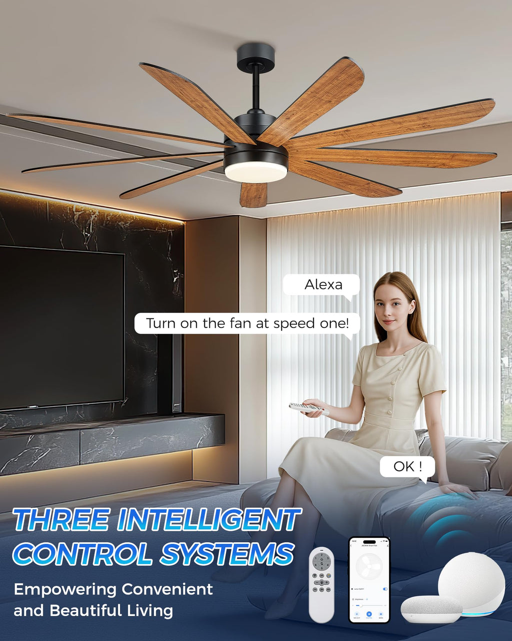 72 Inch Ceiling Fan with Light Z598