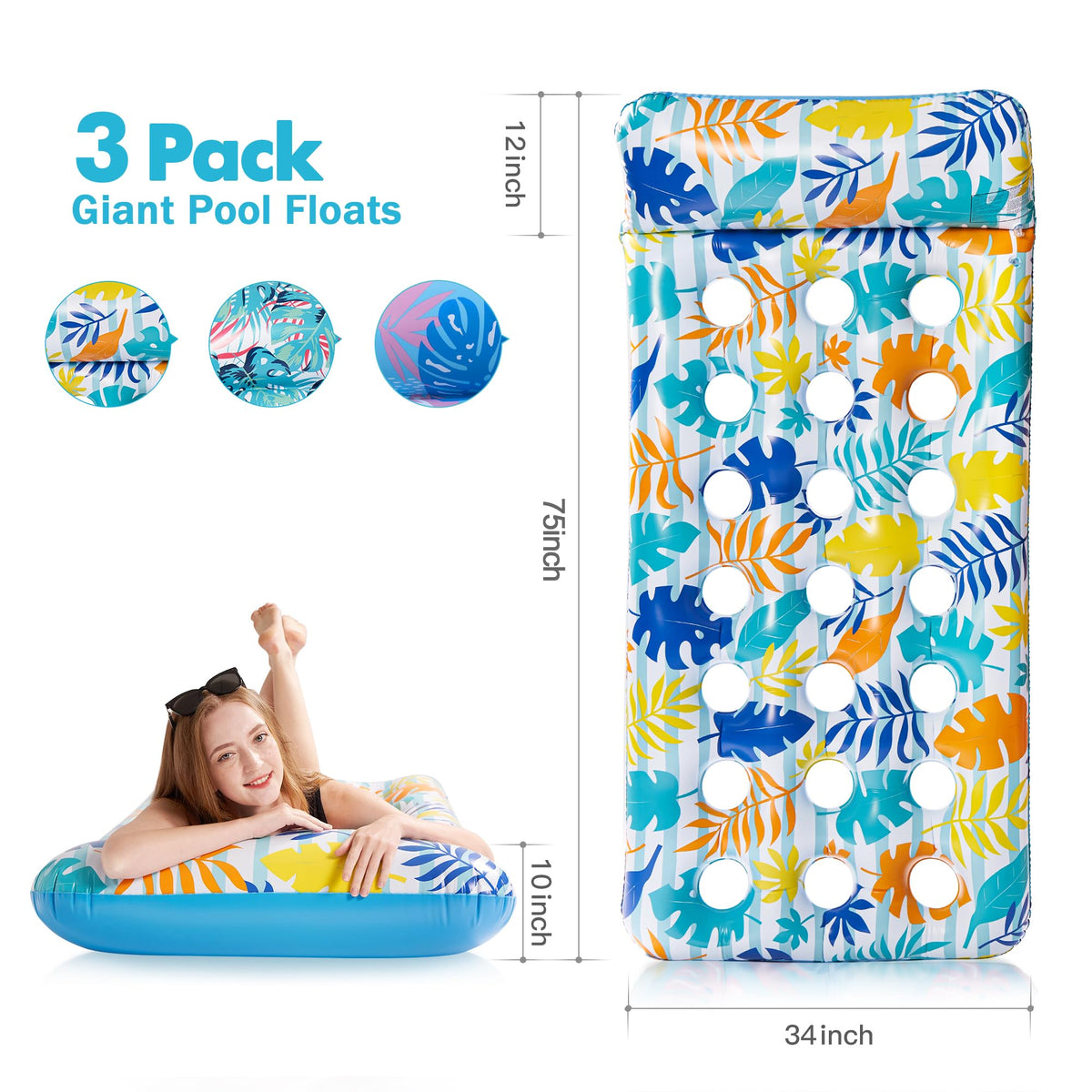 3 Pack Inflatable Pool Floats H3755