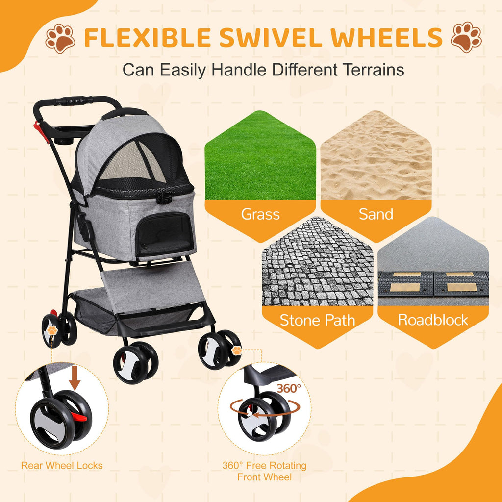 3 in1 Foldable Pet Stroller with 4 Wheels X847188