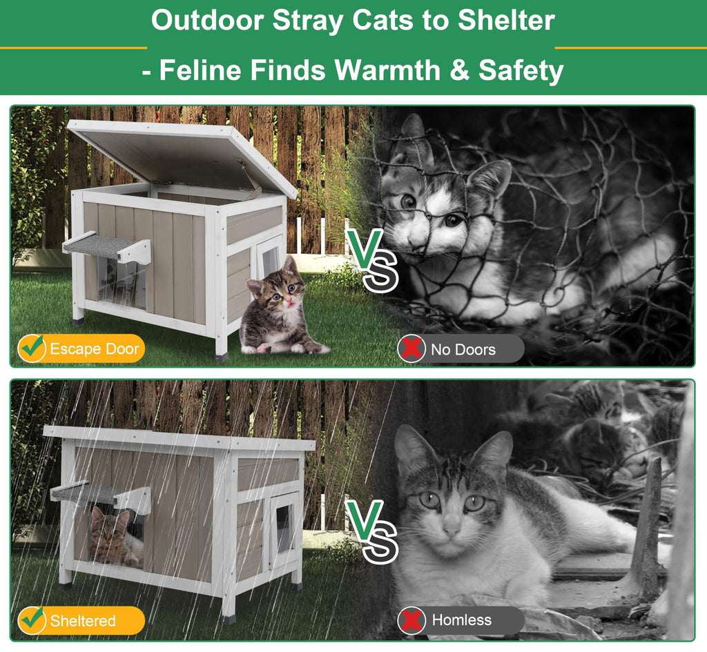 Weatherproof Outdoor Cat House O8893