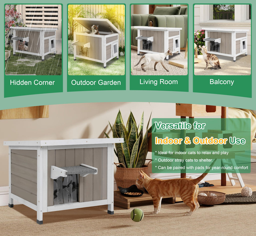 Weatherproof Outdoor Cat House O8893