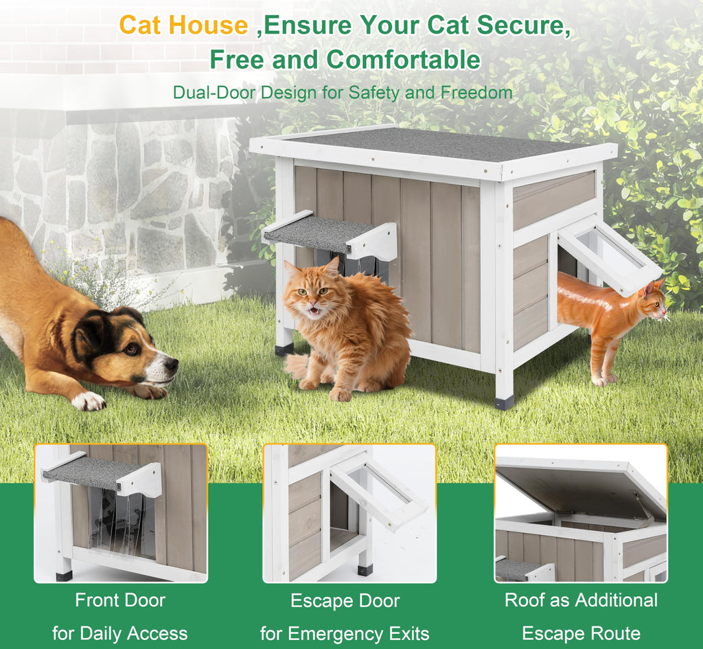 Weatherproof Outdoor Cat House O8893