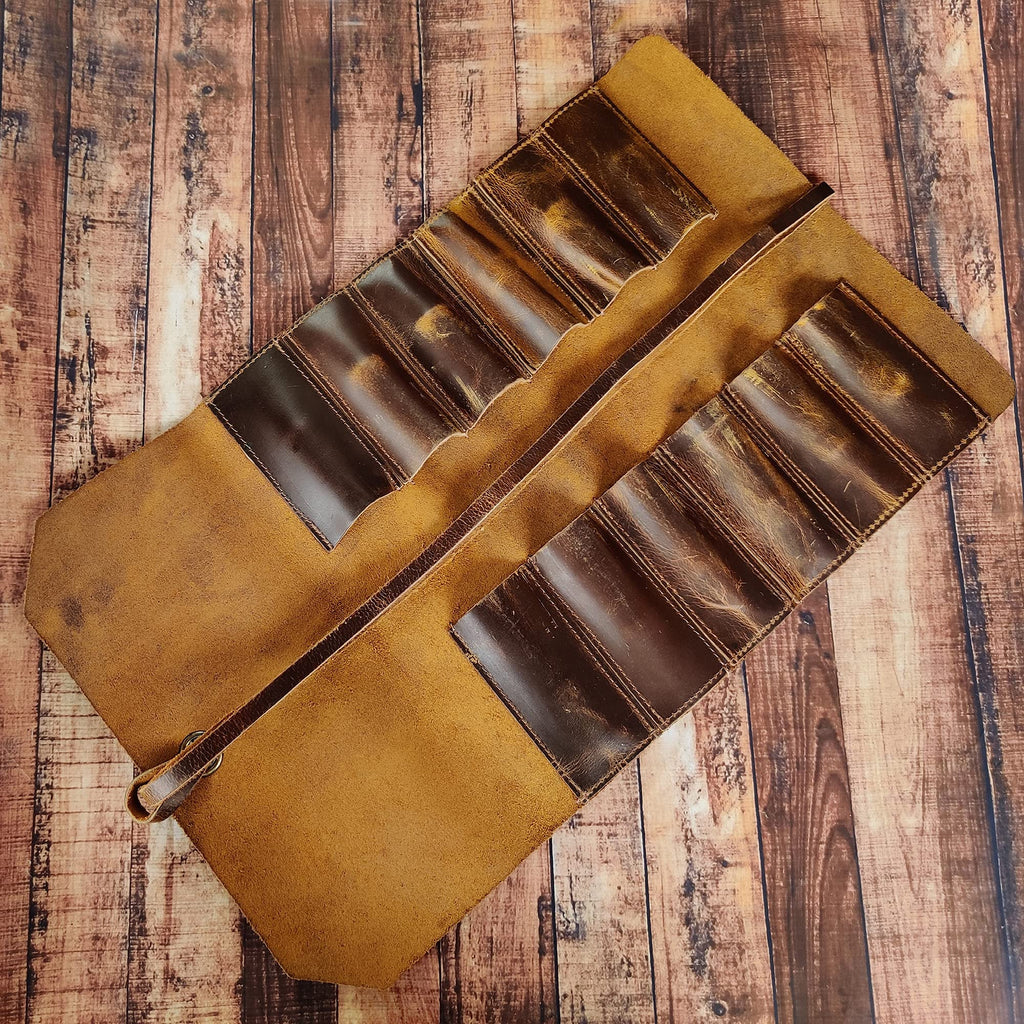 Leather Tool Roll Up Pouch A4171