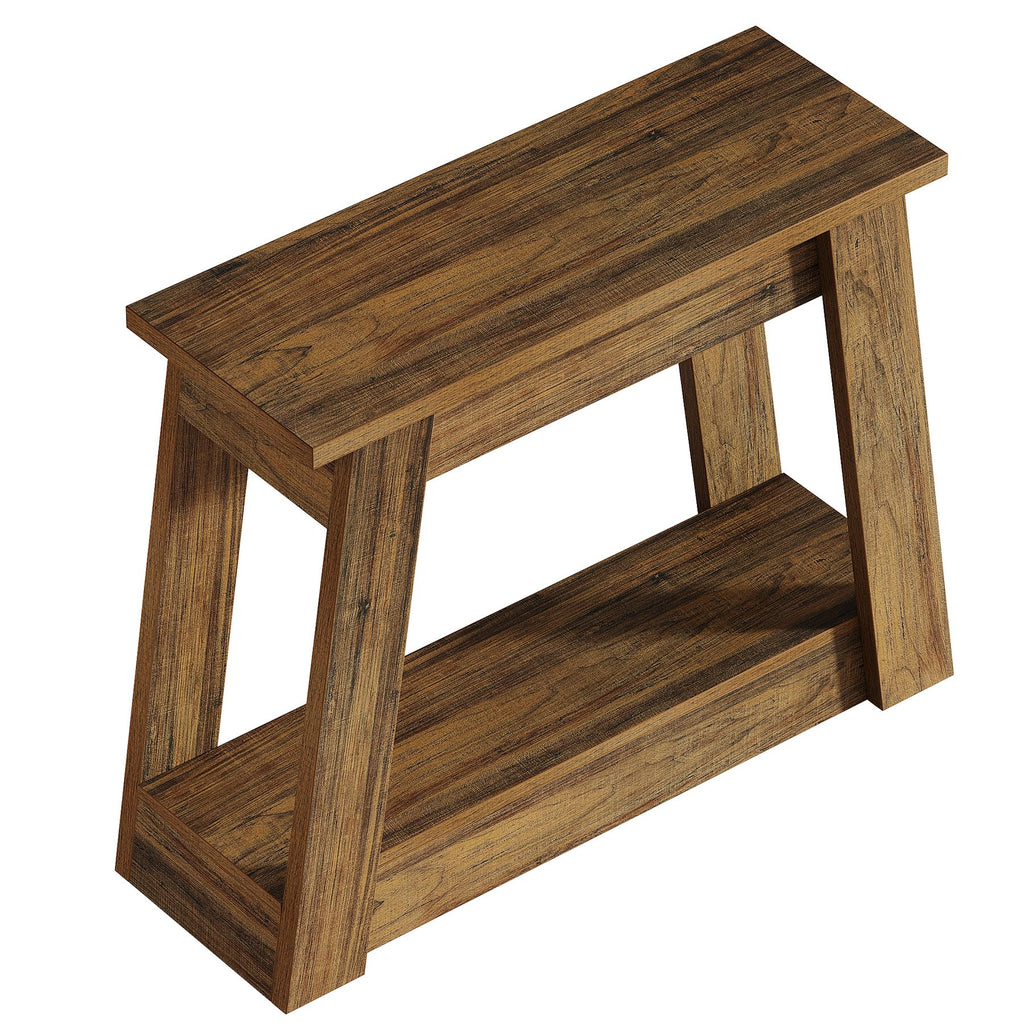 Wood End Table with 2 Storage Shelves R6037