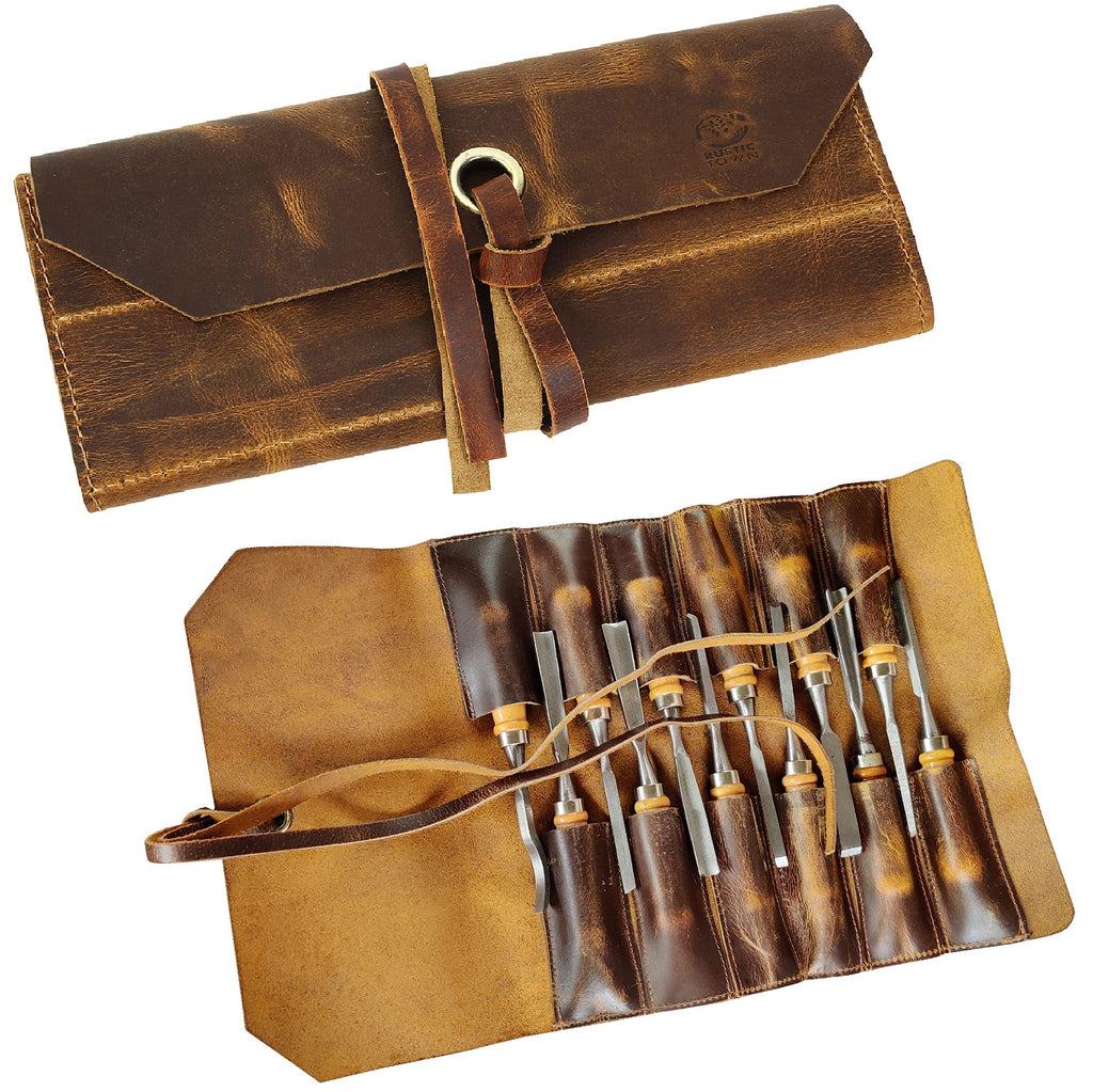 Leather Tool Roll Up Pouch A4171
