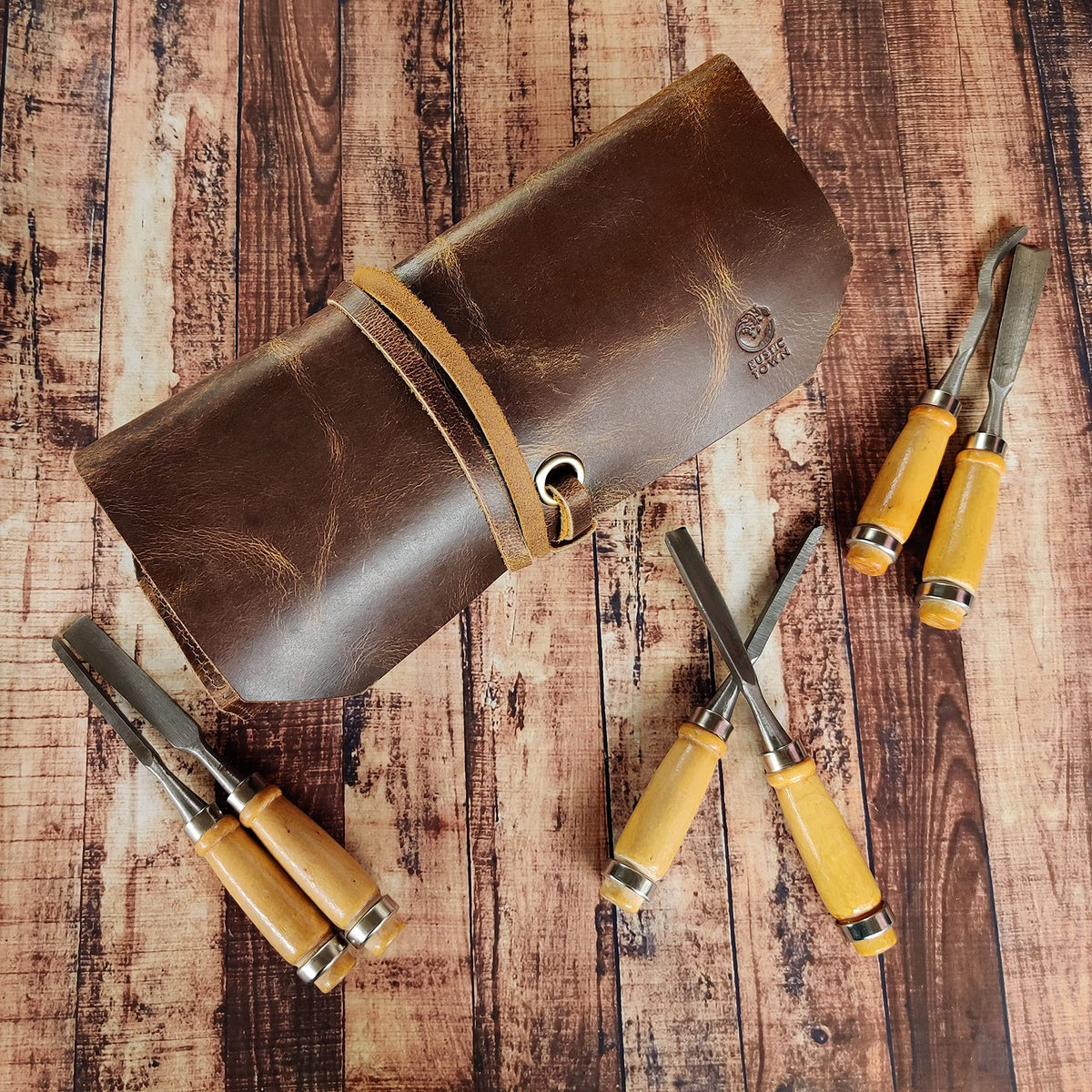 Leather Tool Roll Up Pouch A4171