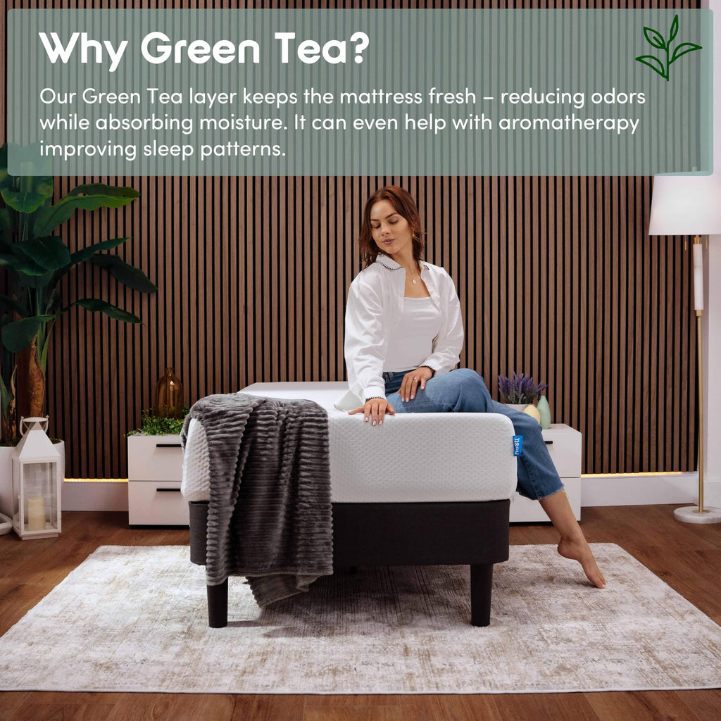 Green Tea 8 Inch Cooling Graphite Memory Foam Twin Mattress X144