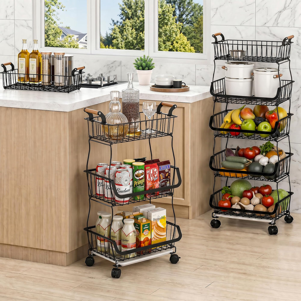 3-Tier Fruit Basket with Wheels L797