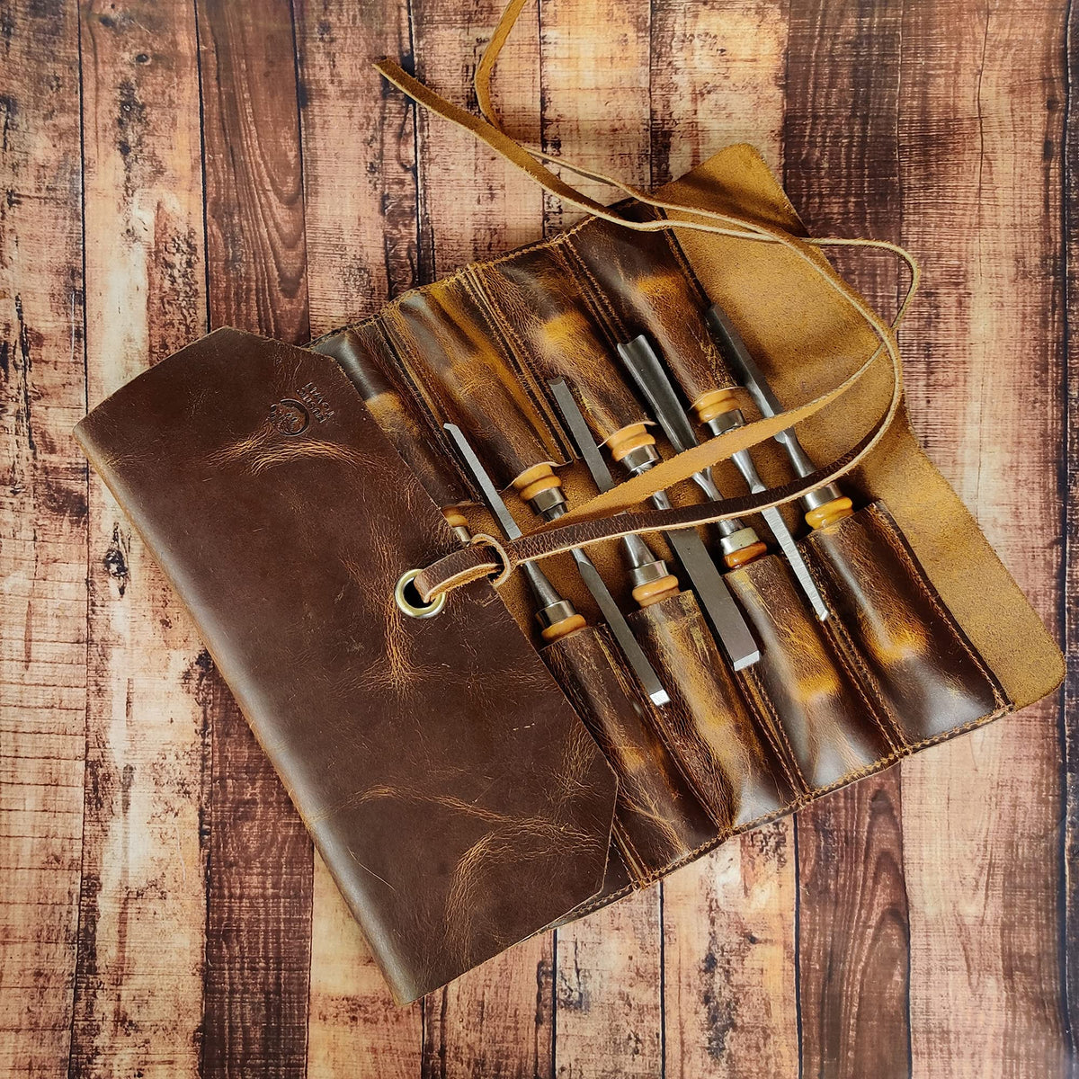 Leather Tool Roll Up Pouch A4171